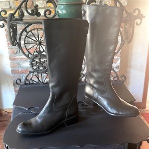 Never worn Franco Sarto leather black zip boots. Like brand new